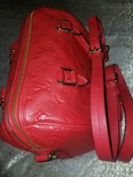 Glampot - 6947-2 Louis Vuitton Cherry Red Mazarine PM Monogram Empreinte  Bag DU4165 Condition: 8.5/10 Remarks: Minor dirt marks on top exterior  sides, tarnishes on zipline, hairline scratches on hardware, light scuffs