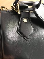 LOUIS VUITTON Monogram Ink Speedy BB Black 1272917