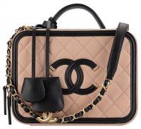 Buy Chanel Filigree Vanity Case Quilted Caviar Small Black 3533001