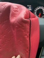 Glampot - 6947-2 Louis Vuitton Cherry Red Mazarine PM Monogram Empreinte  Bag DU4165 Condition: 8.5/10 Remarks: Minor dirt marks on top exterior  sides, tarnishes on zipline, hairline scratches on hardware, light scuffs
