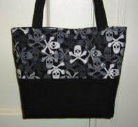 Babybugboutique black skull cross bones tote purse.jpg