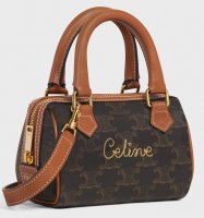 celine mini boston bag in triomphe canvas