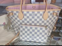 Can't believe I finally snagged Damier Azur piece this from the LV website…  made in France too! So lucky to have my duo of MIF Pochette Accessories ❤️  : r/Louisvuitton