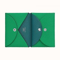 HERMES Calvi Duo Verso Card Holder Craie/ Quebracho - Timeless Luxuries