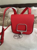 HERMES Epsom Della Cavalleria Handbag, Rouge H 2021 with Box, New