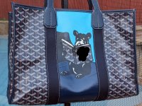 Auth Goyard Tote Bag Villette French Bulldog White Dog Animal