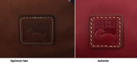 kjp2much fake dooney florentine duck emblem vs authentic.png
