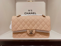 Neutrals ❤ casually styled Chanel medium classic flap in beige