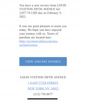 Payment link from LV store… is this fake?