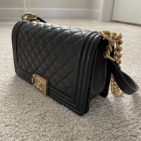 The Chanel boy bag is prone to sag in the bottom because of the soft base,  and also the fact that you will push in the flap when you close the bag