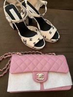 22B Chanel Mini Rectangular Pearl Crush Beige Grey White Pink