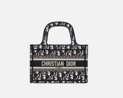 Dior Black Toile De Jouy Embroidery Canvas Mini Book Tote Phone Bag Dior