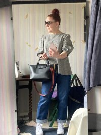 Longchamp Le Pliage Medium Coated Canvas Tote In Navy