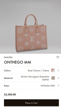 Louis Vuitton Onthego MM Arizona-Beige Bicolor Monogram Empreinte