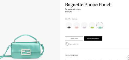 Baguette Phone Pouch - Black silk pouch