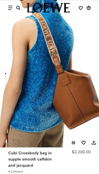 Cubi Leather Crossbody Bag in Blue - Loewe