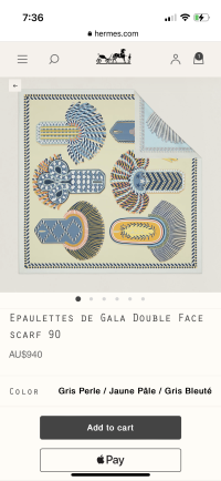 Epaulettes de Gala Double Face scarf 90