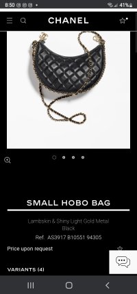 Chanel Lambskin Small Hobo Bag AS3917 Black 2023