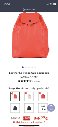 Saks OFF 5TH Longchamp Extra Small Le Pliage Leather Backpack 470.00