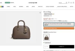 Coach Revel 24 Plaid-Print Leather Top-Handle Bag