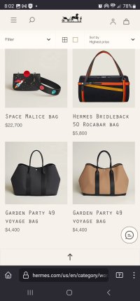 Garden Party' PM Rocabar Bag, Authentic & Vintage