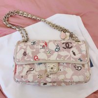 Chanel Pattern Print, Pink Baby Animals Flap Bag Medium