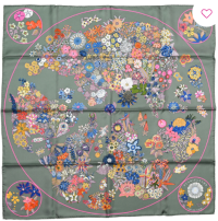 Planifleurs Scarf 90 2023 FW Vert Amande Rose Bleu.png