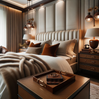 DALL·E 2023-10-15 12.10.34 - Photo of a sophisticated bedroom with a blend of modern and vinta...png