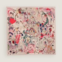 Emile et Une Nuit scarf 90_rose thé:vert:prune_SKU(rawValue: %22H004162S 02%22).jpeg
