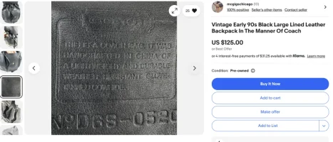 mcgigschicago auth coach deemed fake by Coach and described as fake in listing creed.webp