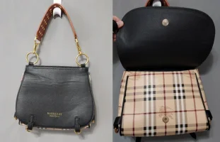 4742LB - Burberry handbag purse - black outer sides with magnetic snaps London Eng.webp