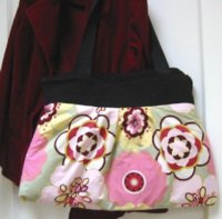 blissful custom laptop tote purse bag pink retro flowers.jpg