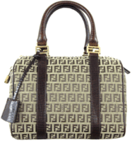Fendi Beige and Brown Zucchino Canvas Tube Duffel.gif