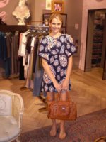 Terry print dress and brown leather bag.jpg