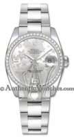 rolex - silver floral dial with diamond bezel & oyster bracelet.jpg