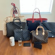 just rearranging my bag closet, some of my LV collection. Can you tell I'm  obsessed with Speedy, especially the Union Jack speedy that was designed to  commemorate William and Kate on their