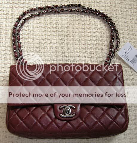Lot 2 - A Chanel bordeaux-red quilted lambskin leather