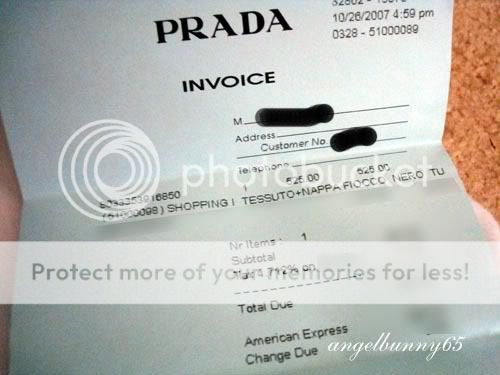 Ladies (and gents), can you please post your Prada invoices? | PurseForum