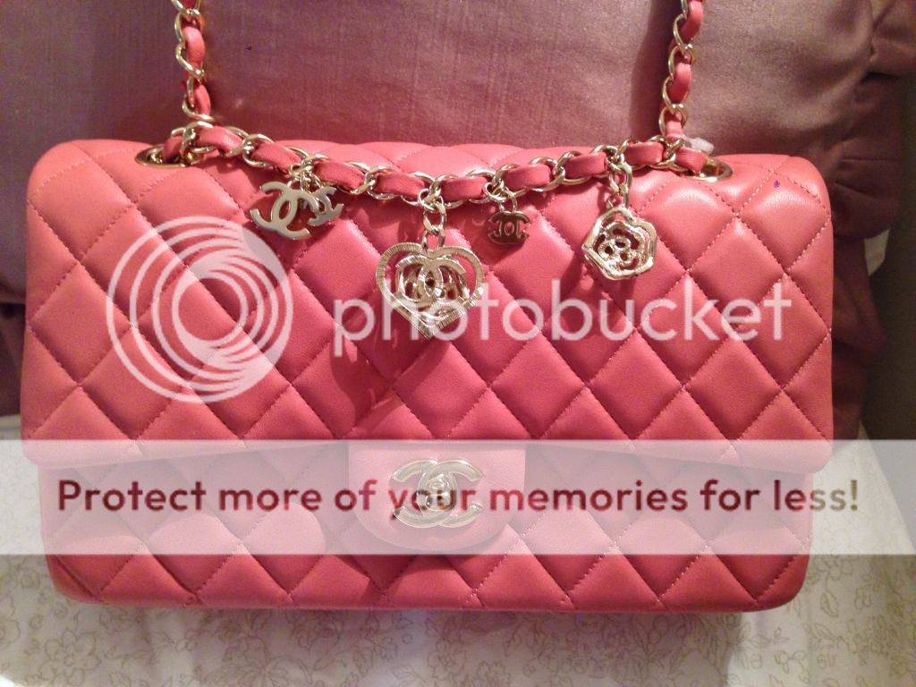 CHANEL Lambskin Quilted Valentine Charms Mini Rectangular Flap