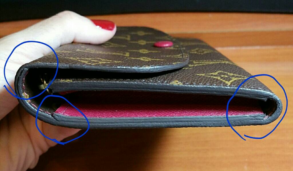 Emilie wallet card slot sticky residue??
