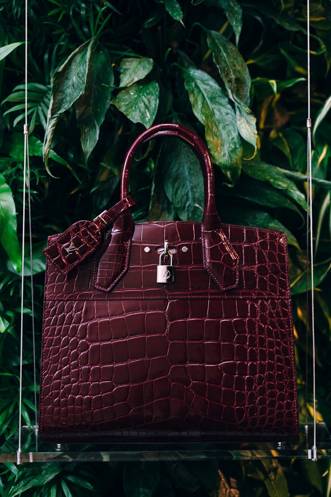 City steamer crocodile handbag Louis Vuitton Pink in Crocodile