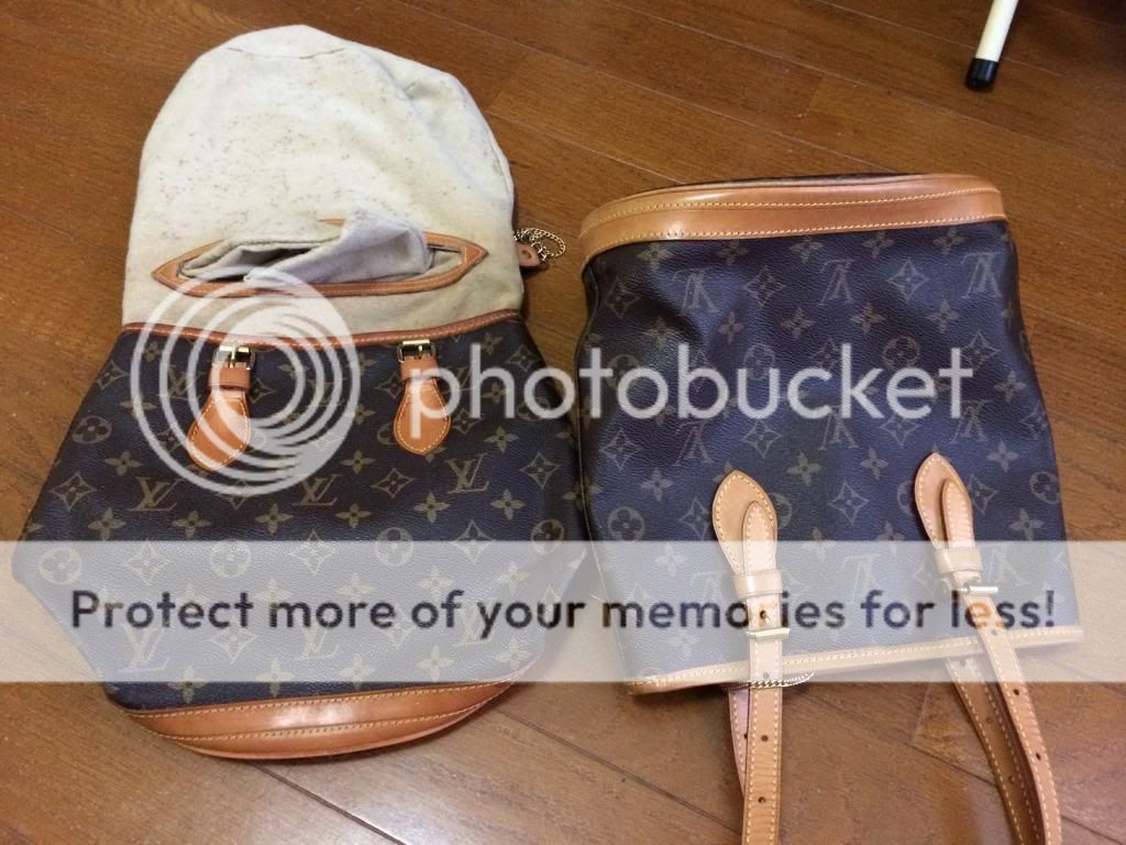 how to remove sticky lining on bucket bag // vintage louis vuitton