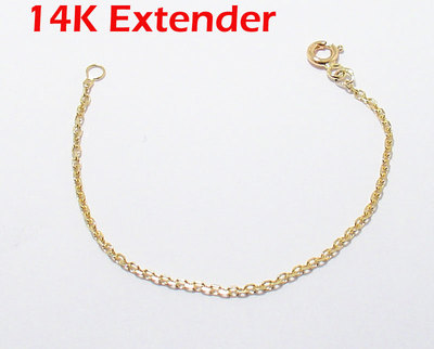 3mm Heavy Duty Solid Cable Chain Necklace Extender Real 14K Yellow Gold