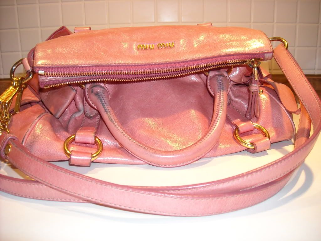 Miu Miu, Bags, Authentic Miu Miu Vitello Lux Large Bow Bag In Mughetto