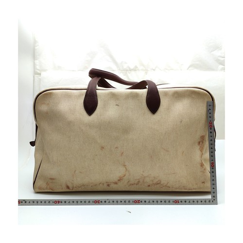 Hermes Travel Bag  Cream Canvas 1139424