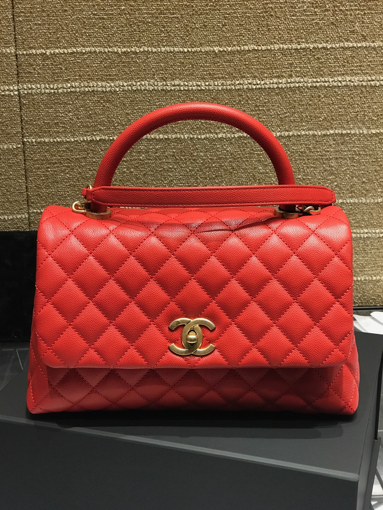 Coco handle Chanel bag in red 2019